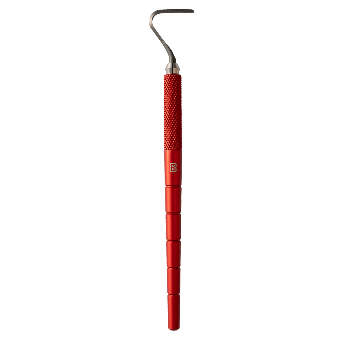The BuschKraft Dragonfly tool fitted with the Classic 7 tungsten trimming blade, on the knurled metal handle.