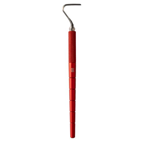 The BuschKraft Dragonfly tool fitted with the Classic 7 tungsten trimming blade, on the knurled metal handle.