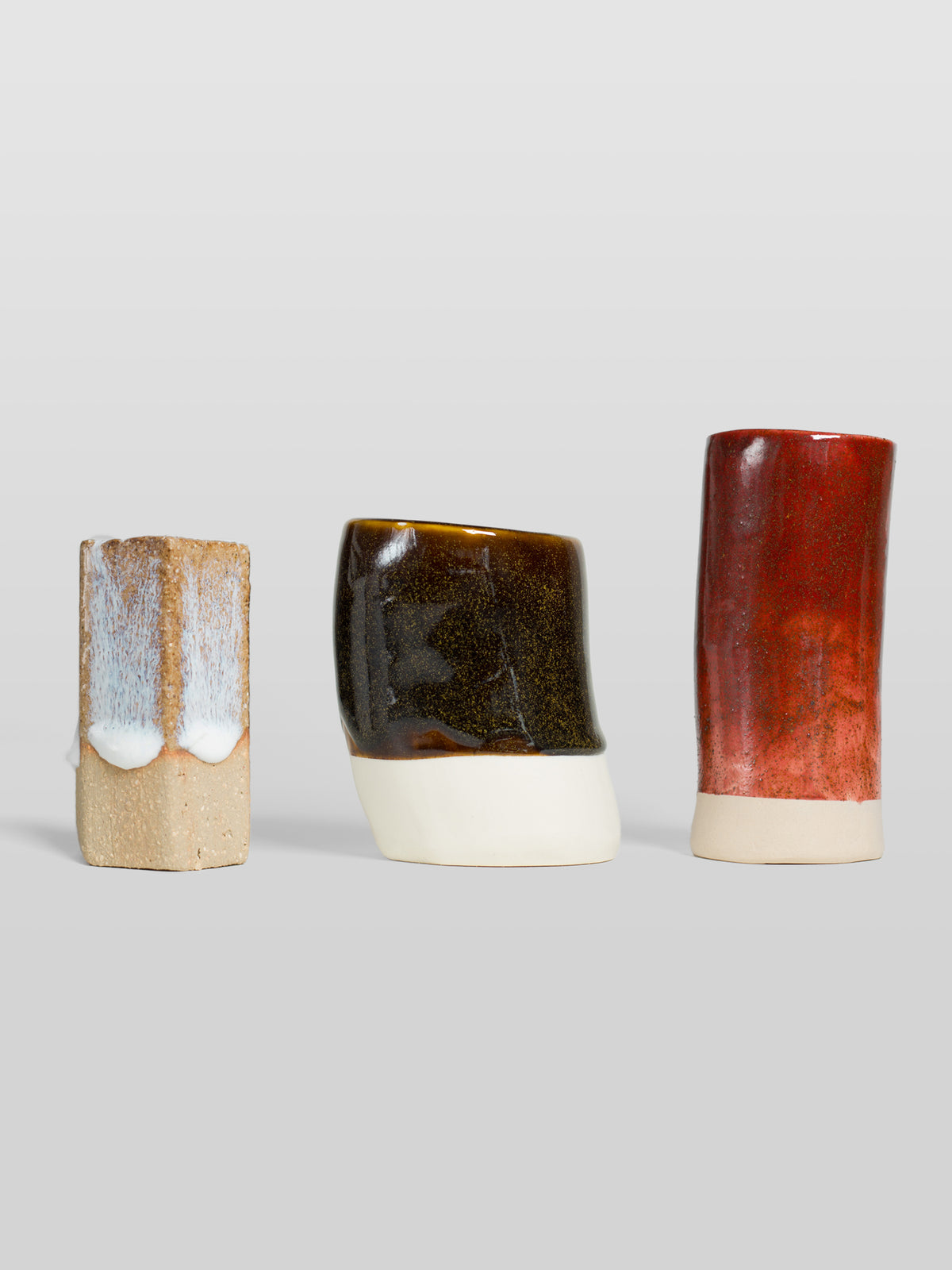 The GLOST Festive Glaze Set: three 250ml brush-on glazes, Snow Drift, Golden Honey and Cranberry.