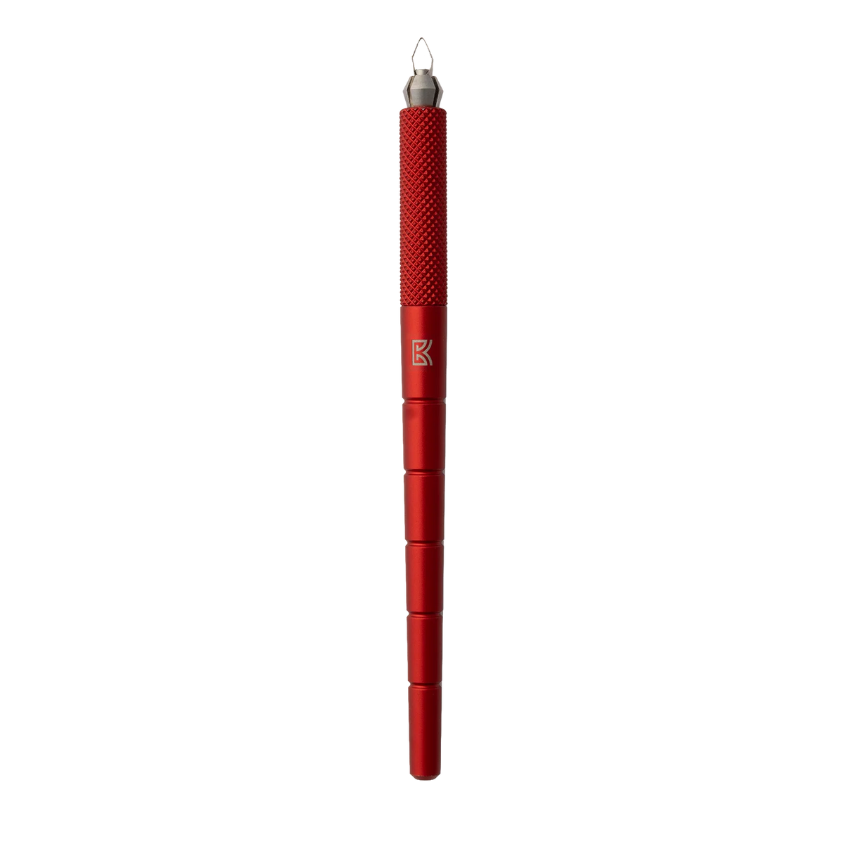 BuschKraft Dragonfly tool with a small pointed blade on a red knurled aluminium handle