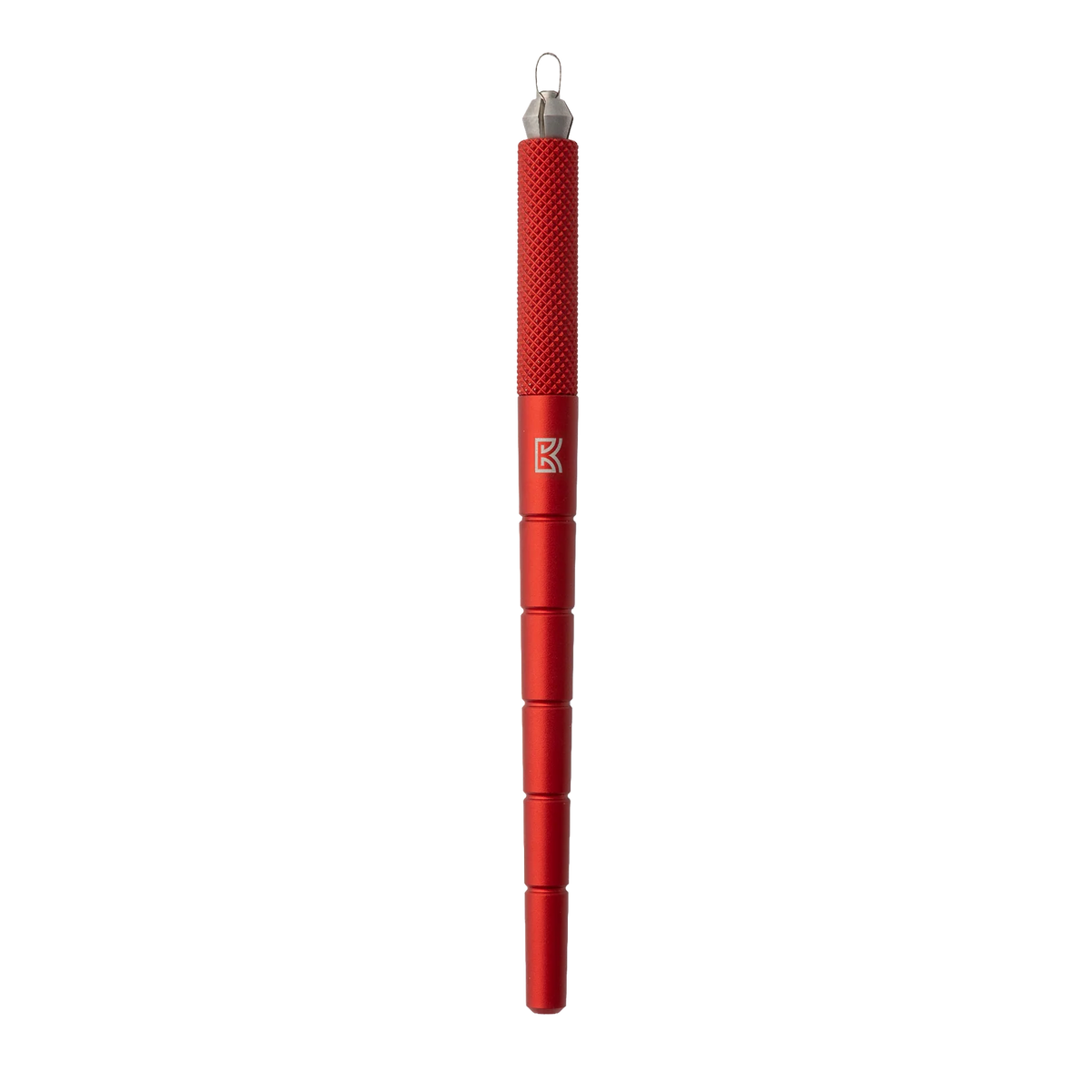 BuschKraft Dragonfly tool with a medium rounded blade on a red knurled aluminium handle