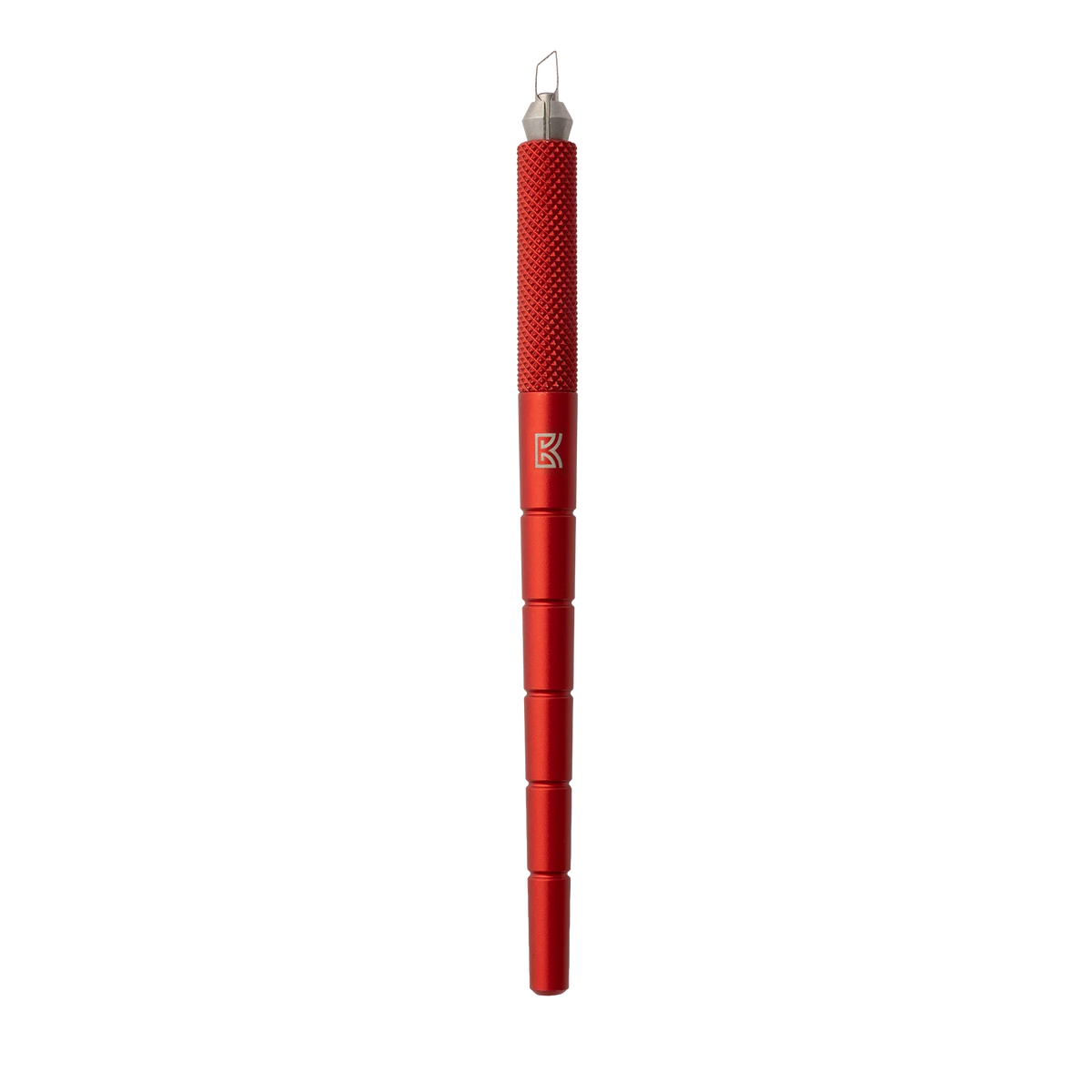 BuschKraft Dragonfly tool with a medium chisel blade on a red knurled aluminium handle