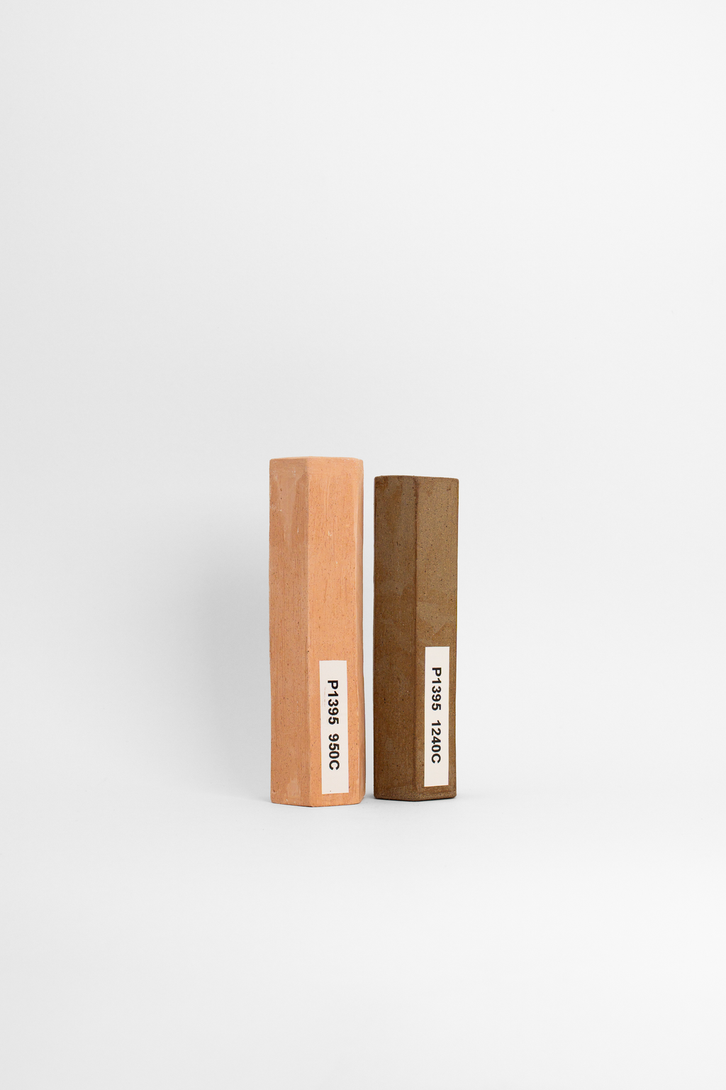 Rich Toasted test tiles side by side, terracotta at 950C and olive brown at 1240C