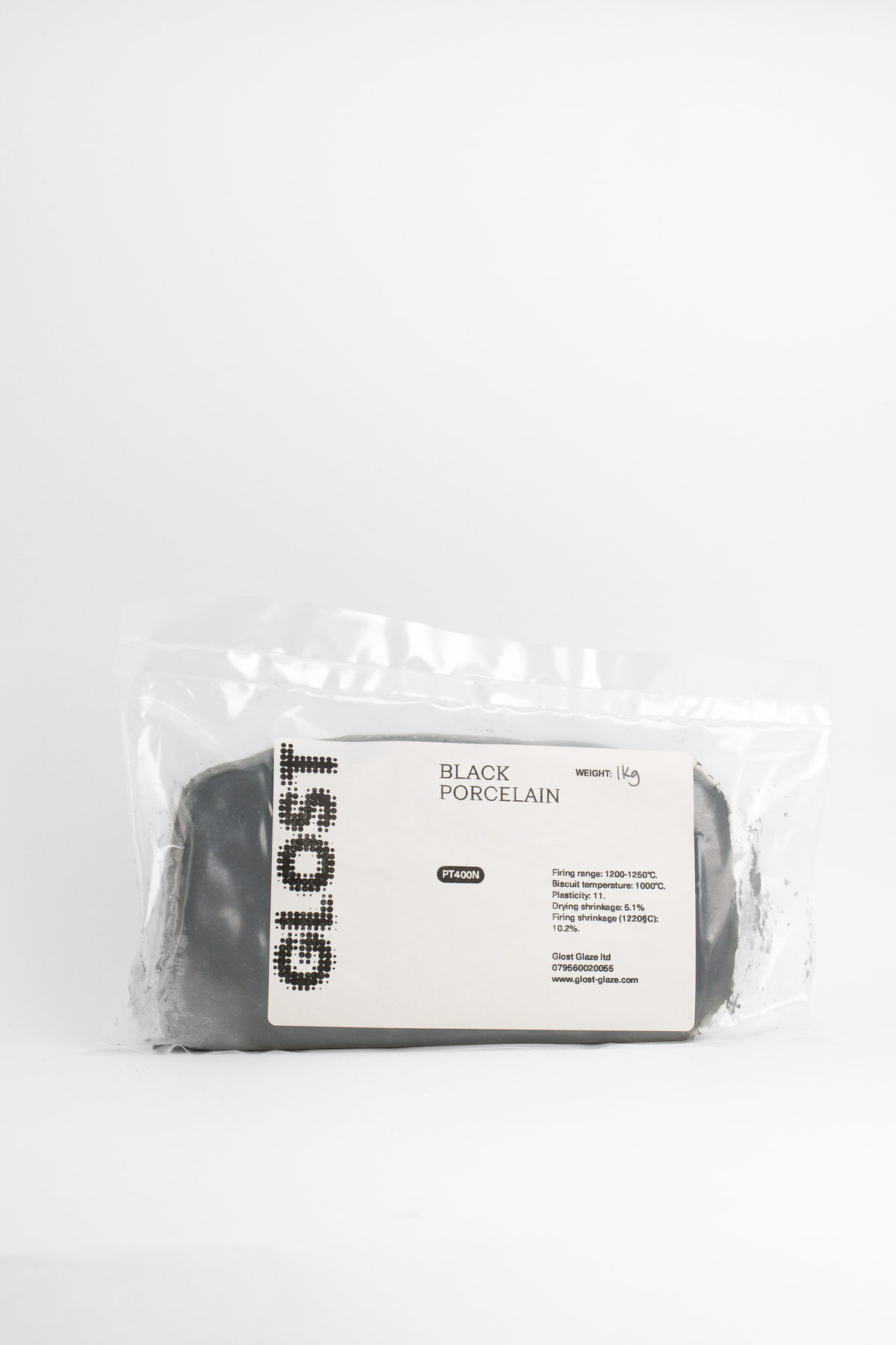 Black Ice dark porcelain clay from GLOST, a dense vitrified black throwing body