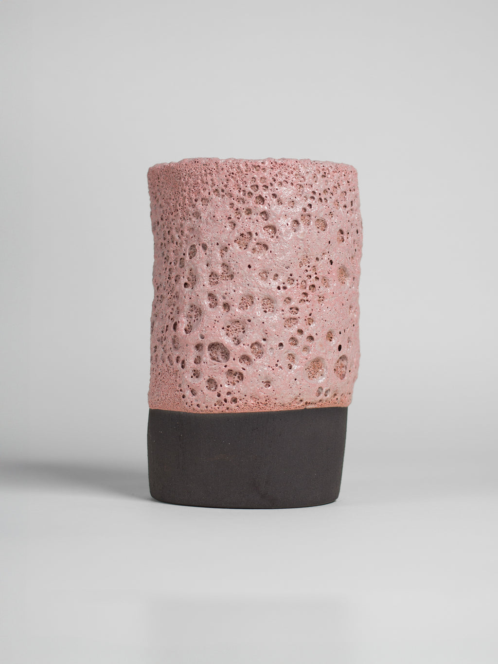 Pink Lava ceramic brush-on glaze with lava-like textures, transitioning from soft baby pink to deeper tones depending on firing temperature.