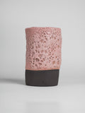 Pink Lava ceramic brush-on glaze with lava-like textures, transitioning from soft baby pink to deeper tones depending on firing temperature.