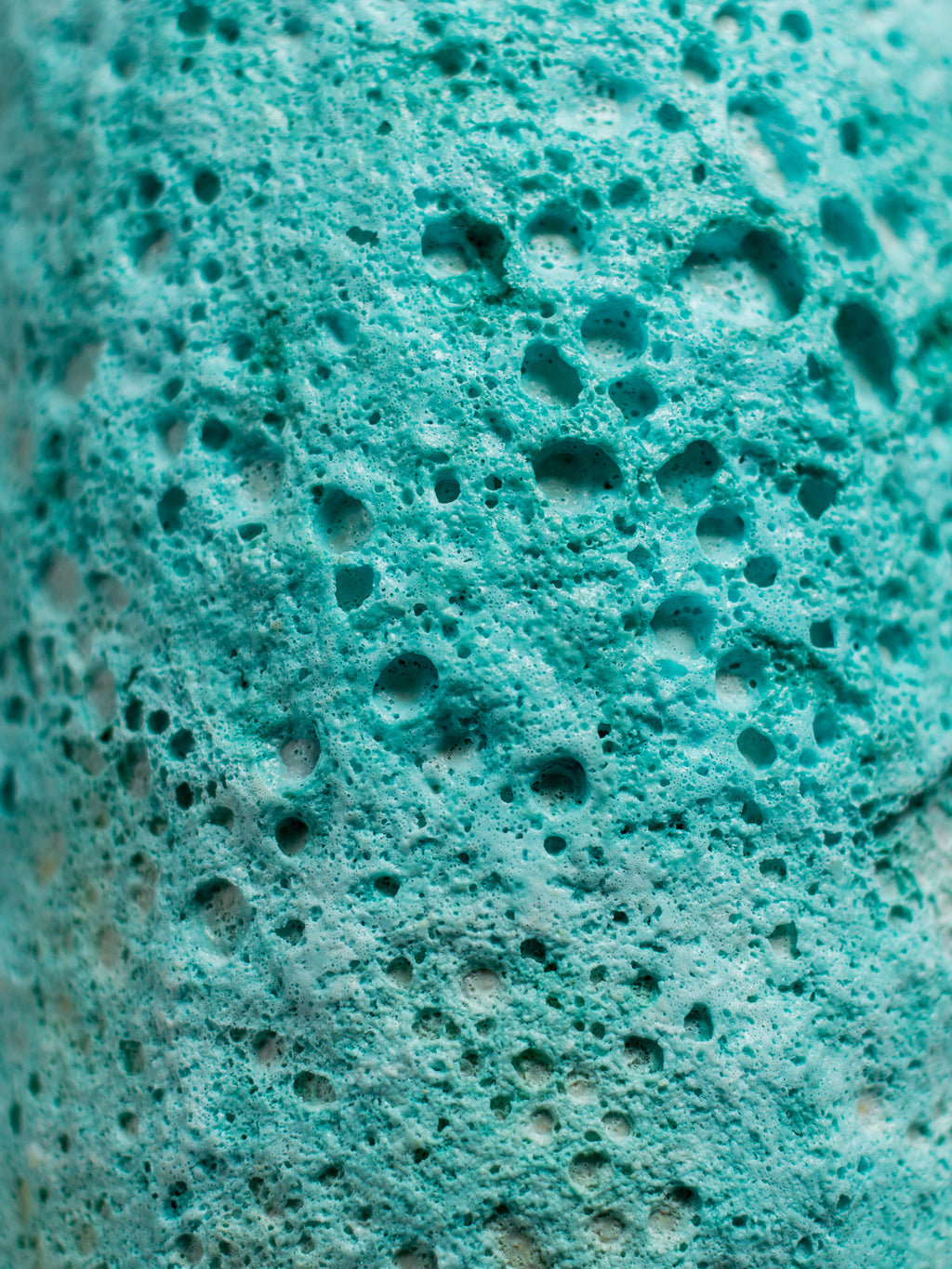 Close-up of Sea Foam glaze showing its textured surface and sea-like tones, transitioning from turquoise to green depending on application thickness.