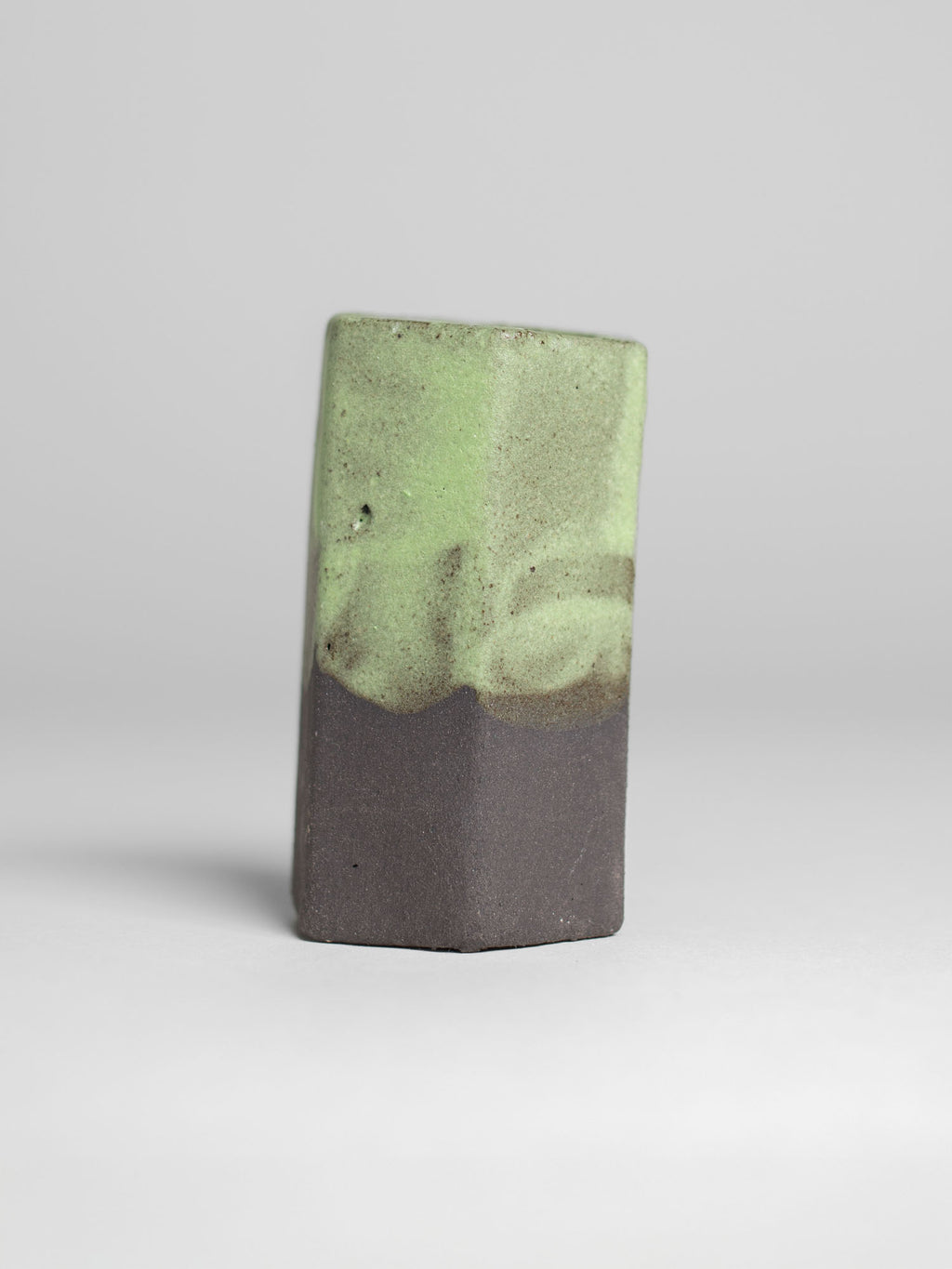Salad Green glaze on black stoneware