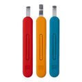 The BuschKraft Forge pottery trimming starter kit: three trimming tools, each with soft-touch silicone grips and a stainless steel blade.