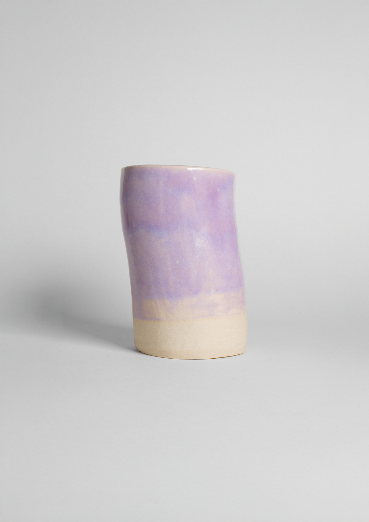 Lavender Gloss on a test cylinder, lilac over a warm clay base