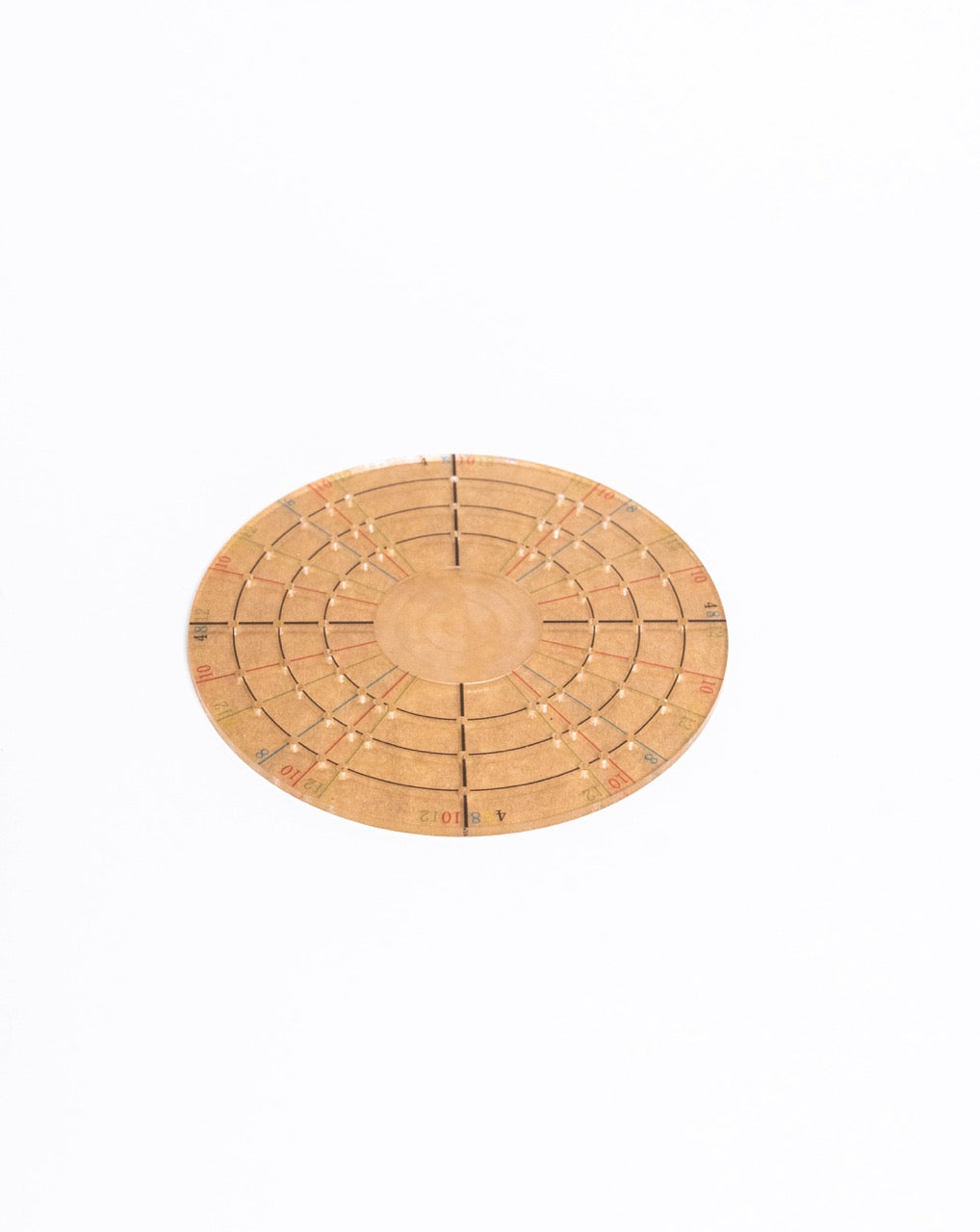 Circular pottery ruler for finding centres and sizing bases and lids, from GLOST