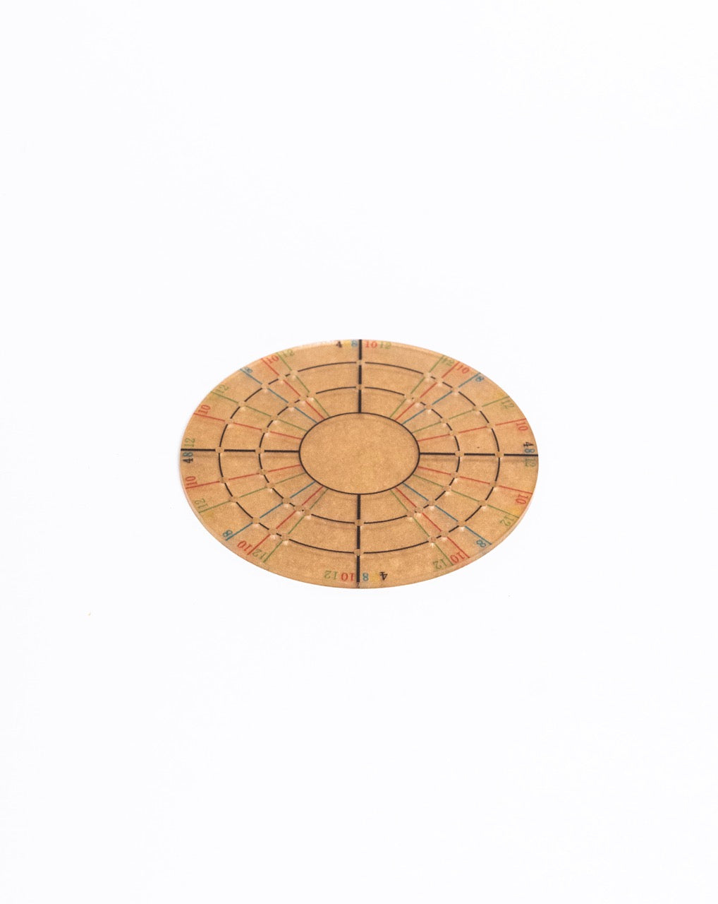 Circular pottery ruler for finding centres and sizing bases and lids, from GLOST