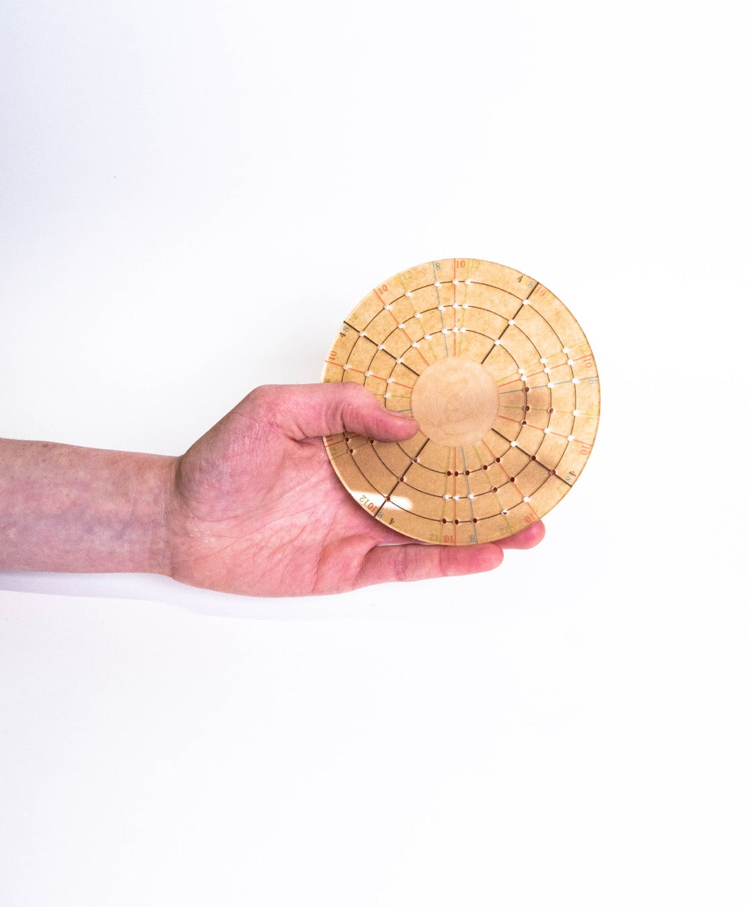 Circular pottery ruler for finding centres and sizing bases and lids, from GLOST