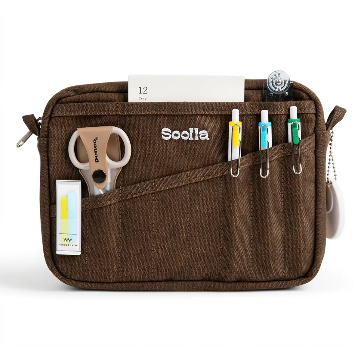 Soolla Studio Pouch, Canvas Tool Pouch in Coffee Bean