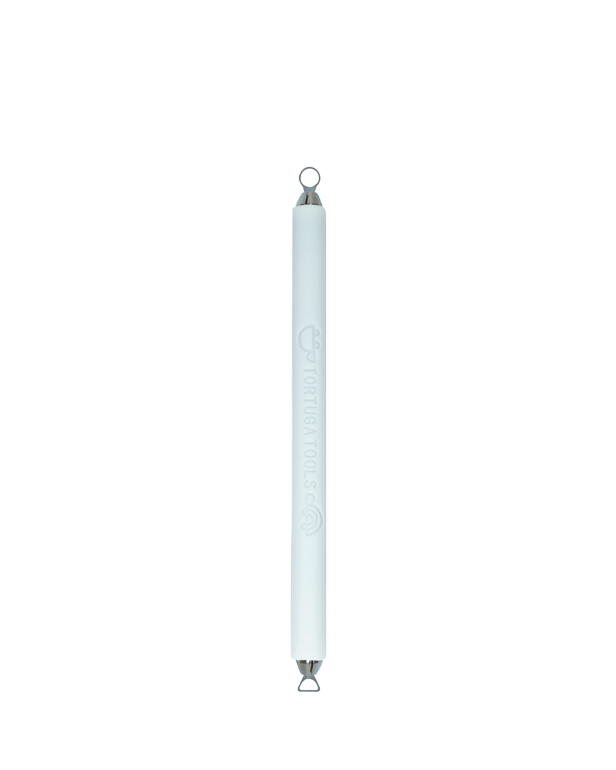 Tortuga Tools The Mini Delta & Loop, Salt colourway: a double-ended trimming tool with a small round loop and a small triangular delta.