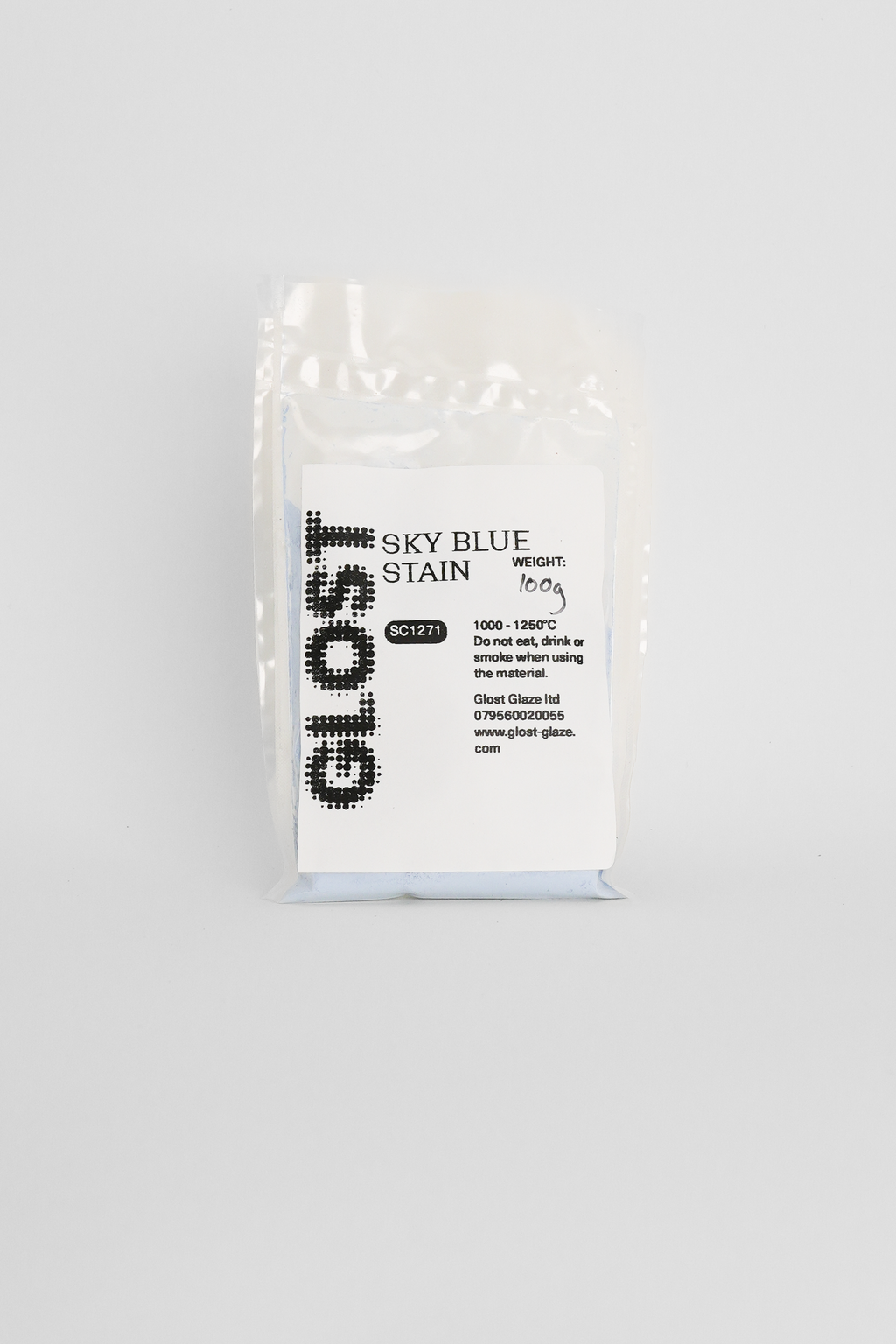Sky Blue ceramic stain in a GLOST sachet