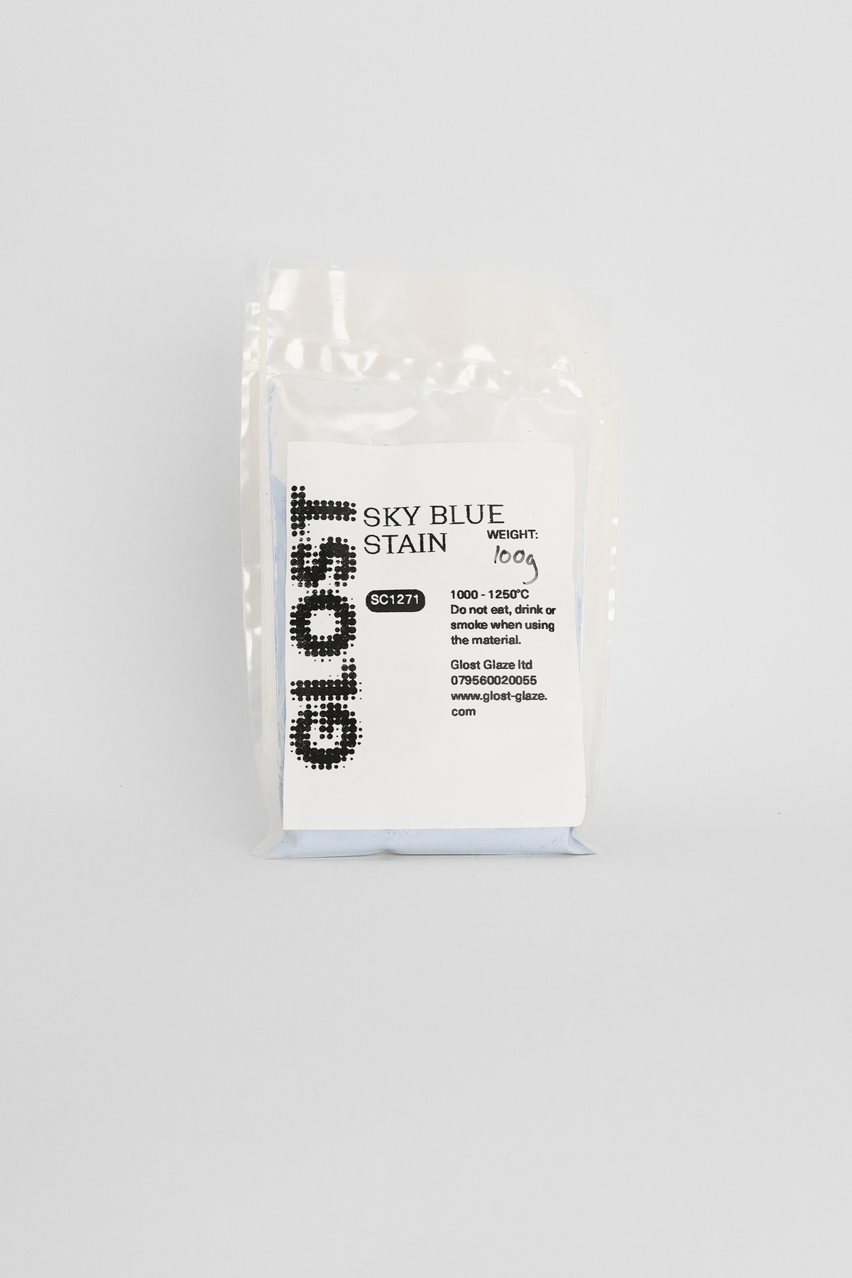 Sky Blue ceramic stain in a GLOST sachet