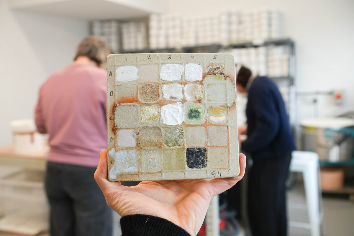 A glaze making workshop under way in the Peckham studio