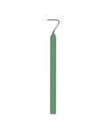 Tortuga Tools The Seven trimming tool, Moss colourway: an angled tungsten carbide tip for tight corners and foot rings, on a green silicone handle.